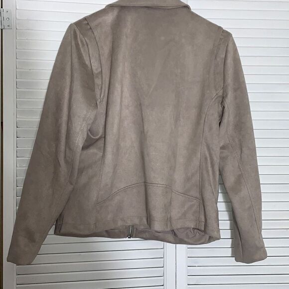 Maurice’s Faux Suede Beige Zip Up Jacket Size Large - Picture 7 of 15